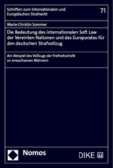 Die Bedeutung des internationalen Soft Law der Vereinten Nationen und des Europarates für den deutschen Strafvollzug - Marie-Christin Sommer