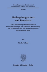 Maßregelungsschutz und Beweislast. - Nicolas T. Pohl