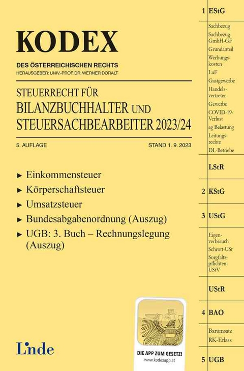 KODEX Steuerrecht für Bilanzbuchhalter und Steuersachbearbeiter 2023/24 - Klaus Hilber