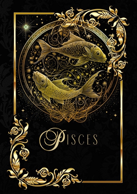 Zodiac Pisces Notebook - Chris Bee ArtDesign