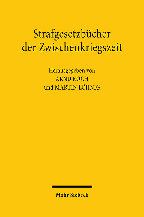 Strafgesetzbücher der Zwischenkriegszeit - 