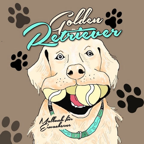 Golden Retriever Malbuch für Erwachsene - Monsoon Publishing, Musterstück Grafik