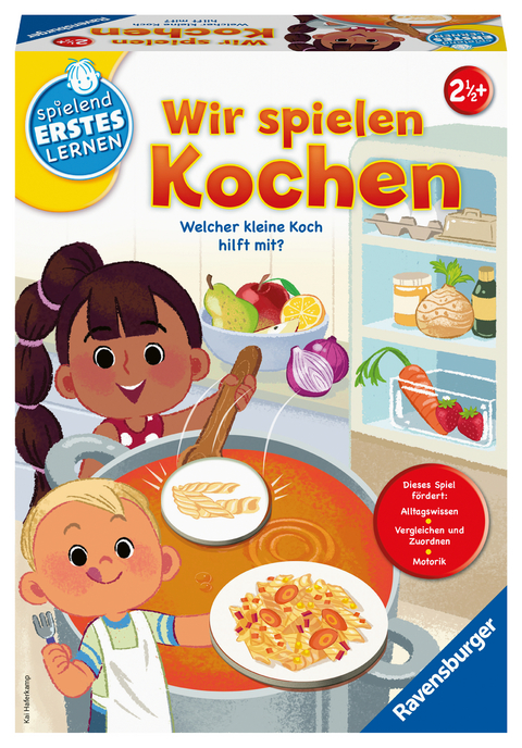 Ravensburger 24734 - Wir spielen Kochen - Lernspiel für Kinder ab 2,5 Jahren, Spielend Erstes Lernen für 1-4 Spieler - Kai Haferkamp