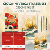 Vita dei campi Starter-Paket Geschenkset - 3 Bücher (mit Audio-Online) + Eleganz der Natur Schreibset Premium - Giovanni Verga