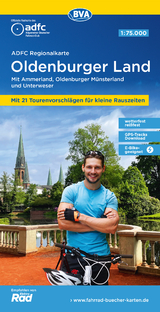 ADFC-Regionalkarte Oldenburger Land, 1:75.000, mit Tagestourenvorschlägen, mit Knotenpunkten, reiß- und wetterfest, E-Bike-geeignet, GPS-Tracks Download - 