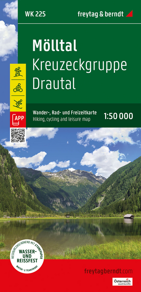 Mölltal, Wander-, Rad- und Freizeitkarte 1:50.000, freytag & berndt, WK 225