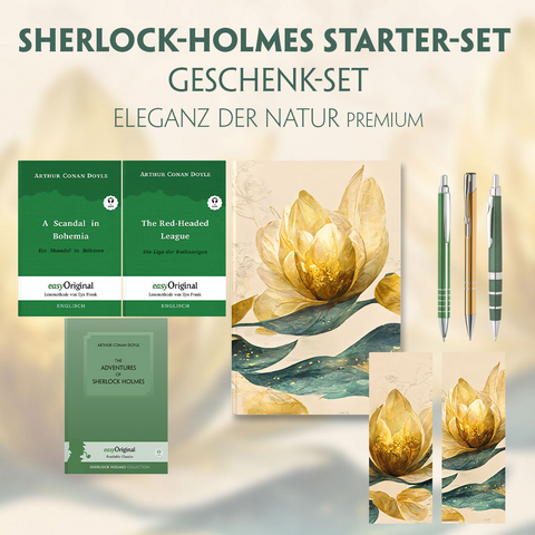 The Adventures of Sherlock Holmes Starter-Paket Geschenkset (mit Audio-Online) + Eleganz der Natur Schreibset Premium - Arthur Conan Doyle