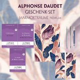 Alphonse Daudet Geschenkset - 3 Bücher (mit Audio-Online) + Marmorträume Schreibset Premium - Alphonse Daudet