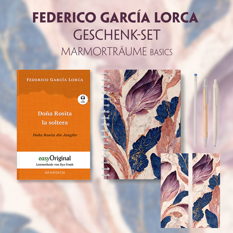 Doña Rosita la soltera Geschenkset (Buch mit Audio-Online) + Marmorträume Basics - Federico García Lorca