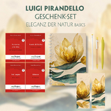 Luigi Pirandello Geschenkset - 4 Bücher (mit Audio-Online) + Eleganz der Natur Schreibset Basics - Luigi Pirandello