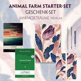 Animal Farm Starter-Paket Geschenkset 2 Bücher (mit Audio-Online) + Marmorträume Schreibset Premium - George Orwell