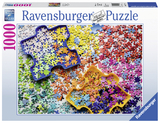 Viele bunte Puzzleteile