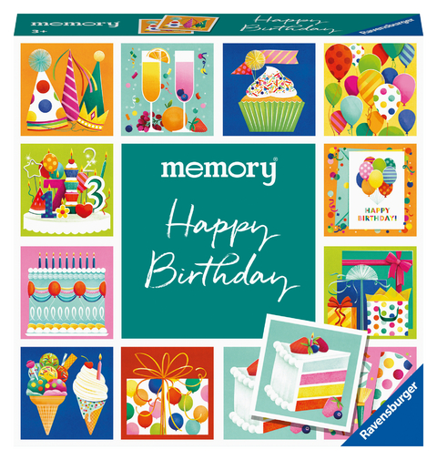 Ravensburger 23399 memory® moments - Happy Birthday, 24 Kartenpaare wünschen alles Gute und laden zu vielen fröhlichen Spielerunden ein. Ravensburger Spieleklassiker für 2 bis 6 Spieler ab 3 Jahren - William H. Hurter