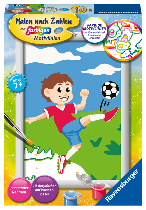 Ravensburger CreArt 23761 - Spaß am Fußball - Malen nach Zahlen Fußball für Jungen und Mädchen ab 7 Jahre