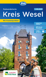 BVA Radwanderkarte Kreis Wesel 1:50.000, mit Knotenpunkten und km-Angaben, reiß- und wetterfest, GPS-Tracks Download, E-Bike geeignet - 