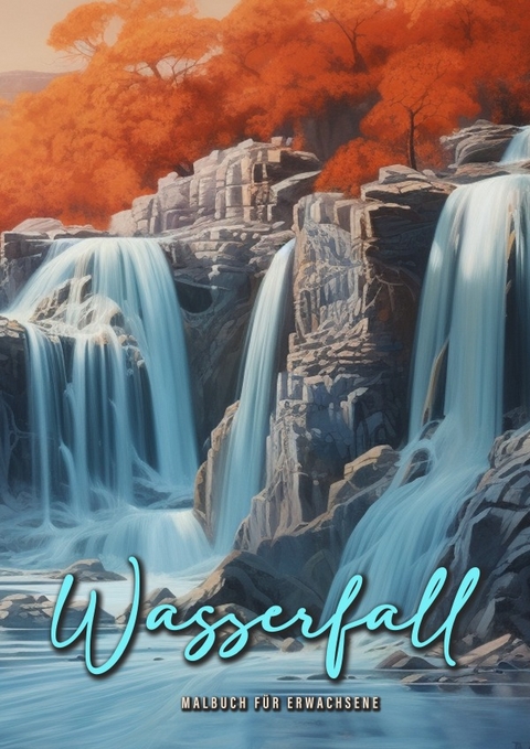 Wasserfall Malbuch für Erwachsene - Monsoon Publishing, Musterstück Grafik