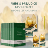 Stolz und Vorurteil Geschenkset - 6 Bücher (Hardcover + Audio-Online) + Eleganz der Natur Schreibset Basics - Jane Austen