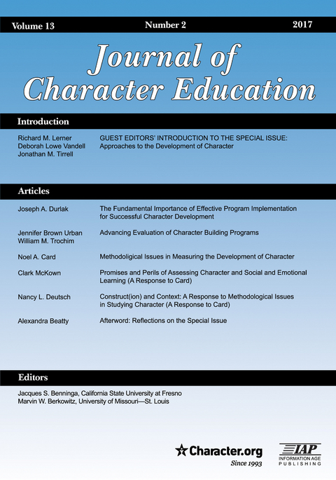 Journal of Character Education - 