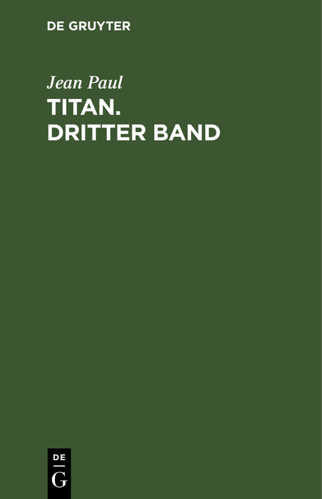 Titan. Dritter Band - Jean Paul