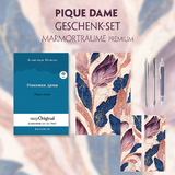 Pique Dame Geschenkset (Buch mit Audio-Online) + Marmorträume Schreibset Premium - Alexander Puschkin