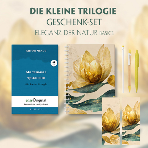 Die kleine Trilogie Geschenkset (Buch mit Audio-Online) + Eleganz der Natur Schreibset Basics - Anton Pawlowitsch Tschechow