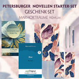 Petersburger Novellen Starter-Paket Geschenkset - 2 Bücher (mit Audio-Online) + Marmorträume Schreibset Premium - Nikolai Wassiljewitsch Gogol