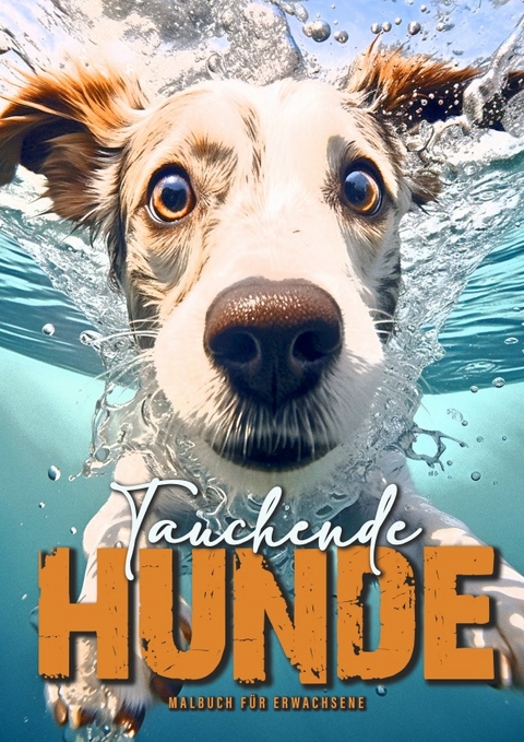 Tauchende Hunde Malbuch für Erwachsene - Monsoon Publishing, Musterstück Grafik