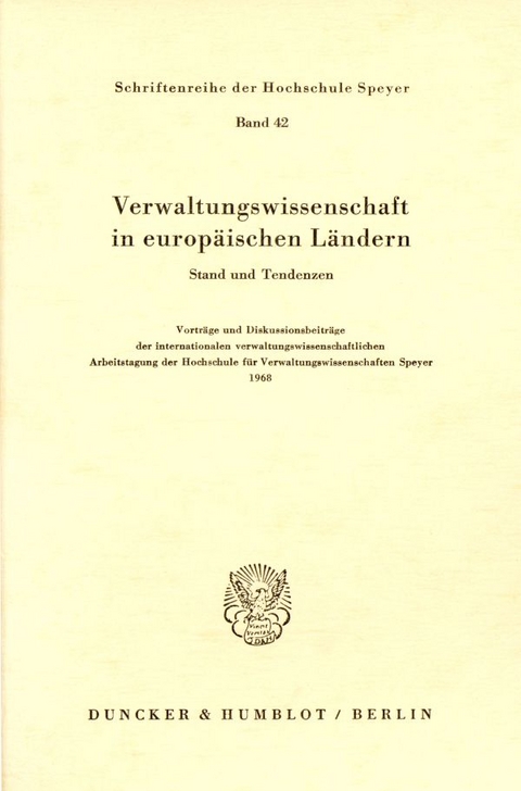 Verwaltungswissenschaft in europäischen Ländern.