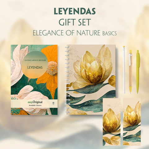 Leyendas (with audio-online) Readable Classics Geschenkset + Eleganz der Natur Schreibset Basics - Gustavo Adolfo Bécquer