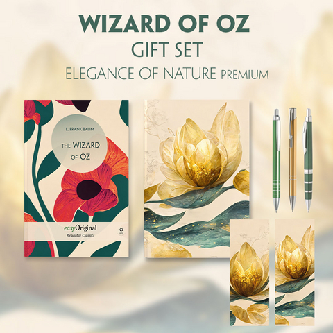 The Wizard of Oz (with audio-online) Readable Classics Geschenkset + Eleganz der Natur Schreibset Premium - L. Frank Baum