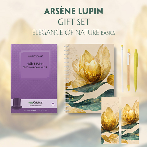 Arsène Lupin, gentleman-cambrioleur (with audio-online) Readable Classics Geschenkset + Eleganz der Natur Schreibset Basics - Maurice Leblanc