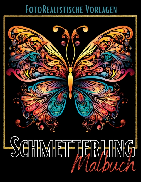 Malbuch Schmetterling „Fotorealistisch“. - Lucy´s Schwarze Malbücher