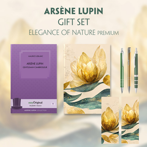 Arsène Lupin, gentleman-cambrioleur (with audio-online) Readable Classics Geschenkset + Eleganz der Natur Schreibset Premium - Maurice Leblanc