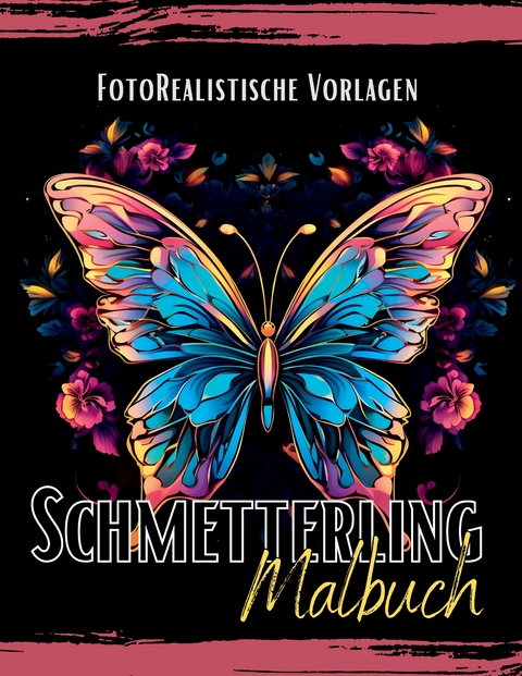 Schmetterling Malbuch „Fotorealistisch“. - Lucy´s Schwarze Malbücher