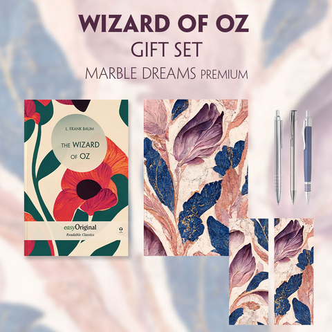 The Wizard of Oz (with audio-online) Readable Classics Geschenkset + Marmorträume Schreibset Premium - L. Frank Baum