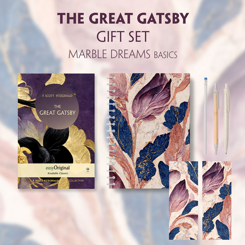 The Great Gatsby (with audio-online) Readable Classics Geschenkset + Marmorträume Schreibset Basics - F. Scott Fitzgerald