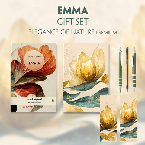 Emma (with audio-online) Readable Classics Geschenkset + Eleganz der Natur Schreibset Premium - Jane Austen