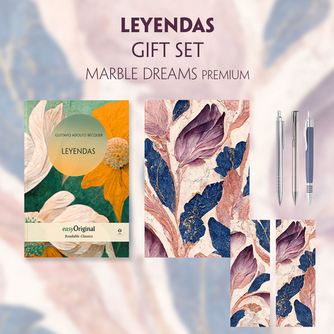 Leyendas (with audio-online) Readable Classics Geschenkset + Marmorträume Schreibset Premium - Gustavo Adolfo Bécquer