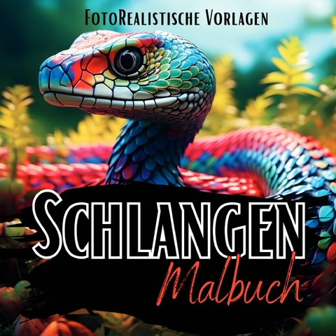 Black Midnight- Animals / Schlangen Malbuch „Fotorealistisch“. - Lucy´s Schwarze Malbücher