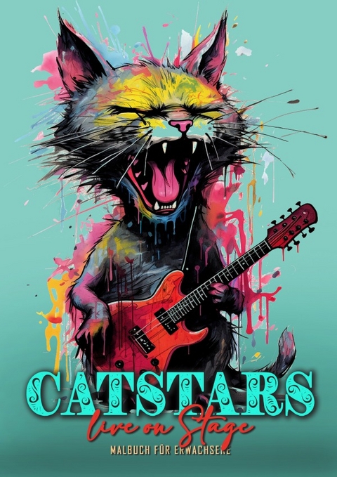 Catstars live on Stage Malbuch für Erwachsene - Monsoon Publishing, Musterstück Grafik