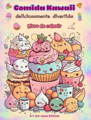 Comida Kawaii deliciosamente divertida Livro de colorir Desenhos kawaii fofos para amantes de comida - Japan Editions,  Art