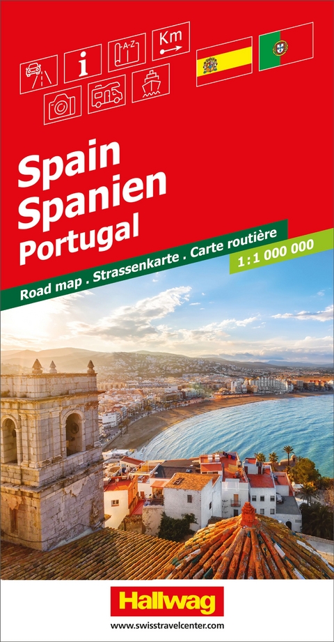 Hallwag Strassenkarte Spanien, Portugal 1:1 Mio.