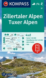 KOMPASS Wanderkarte 37 Zillertaler Alpen, Tuxer Alpen 1:50.000 - 