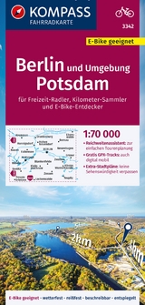 KOMPASS Fahrradkarte 3342 Berlin und Umgebung, Potsdam 1:70.000 - 