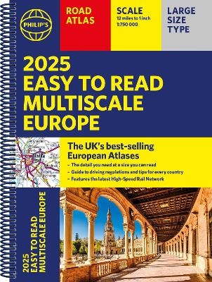 2025 Philip's Easy to Read Multiscale Road Atlas Europe -  Philip's Maps