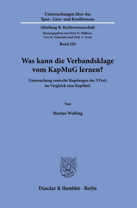 Was kann die Verbandsklage vom KapMuG lernen? - Marius Welling