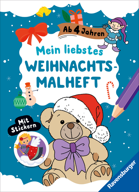 Mein liebstes Weihnachtsmalheft mit Stickern ab 4