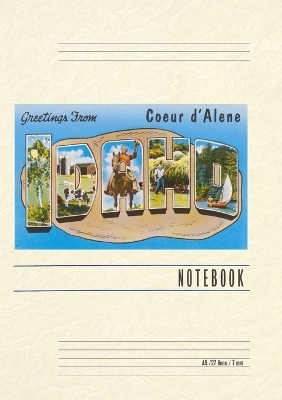 Vintage Lined Notebook Greetings from Coeur d'Alene, Idaho