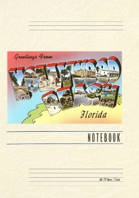 Vintage Lined Notebook Greetings from Hollywood Beach, Florida