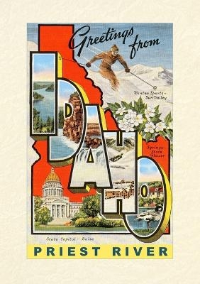 Vintage Lined Notebook Greetings from Priest River Idaho